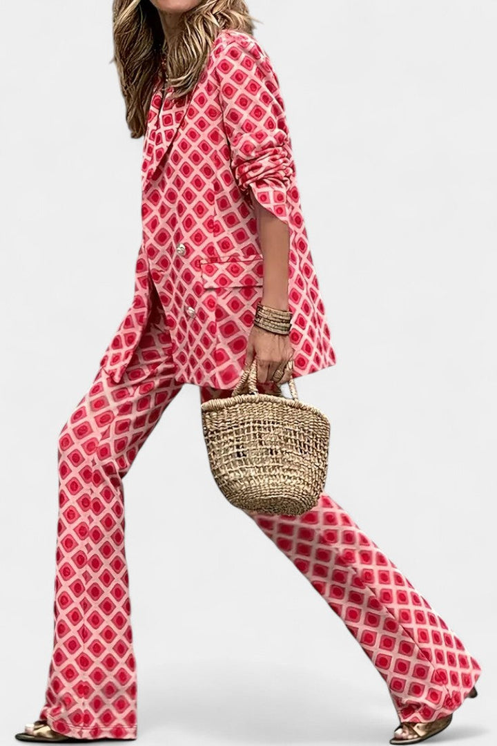 Nusa Ensemble de Veste et Pantalon à Imprimé Léopard