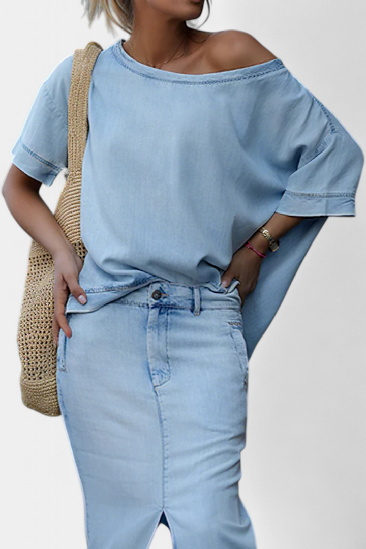 Ensemble Apolonia en Jean Asymétrique avec Ouverture Élégante