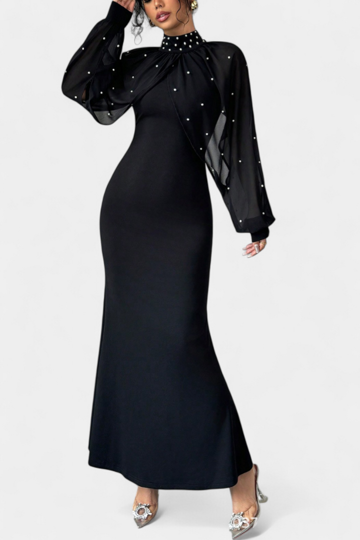 Robe Halter en Maille Atenea avec Perles
