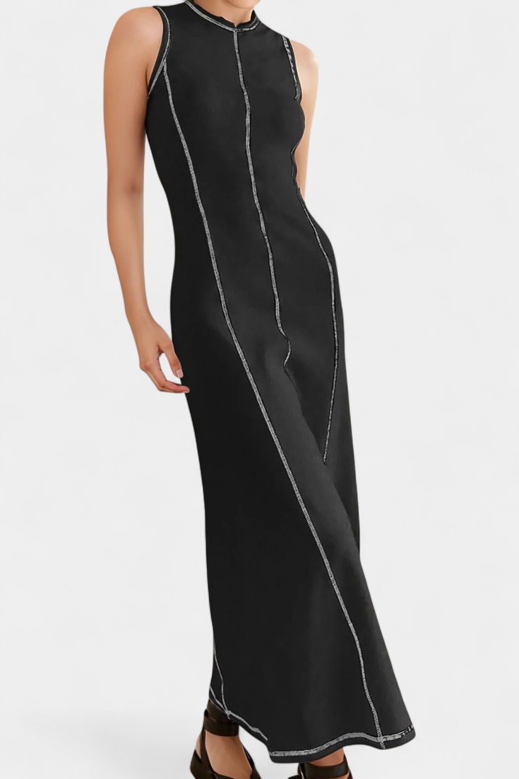 Robe Maxi Bicolore Sans Manches Santona
