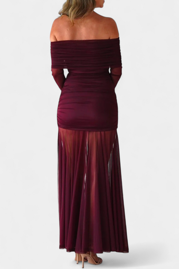 Cornella Robe Maxi Sans Manches avec Fronces Sculpturales