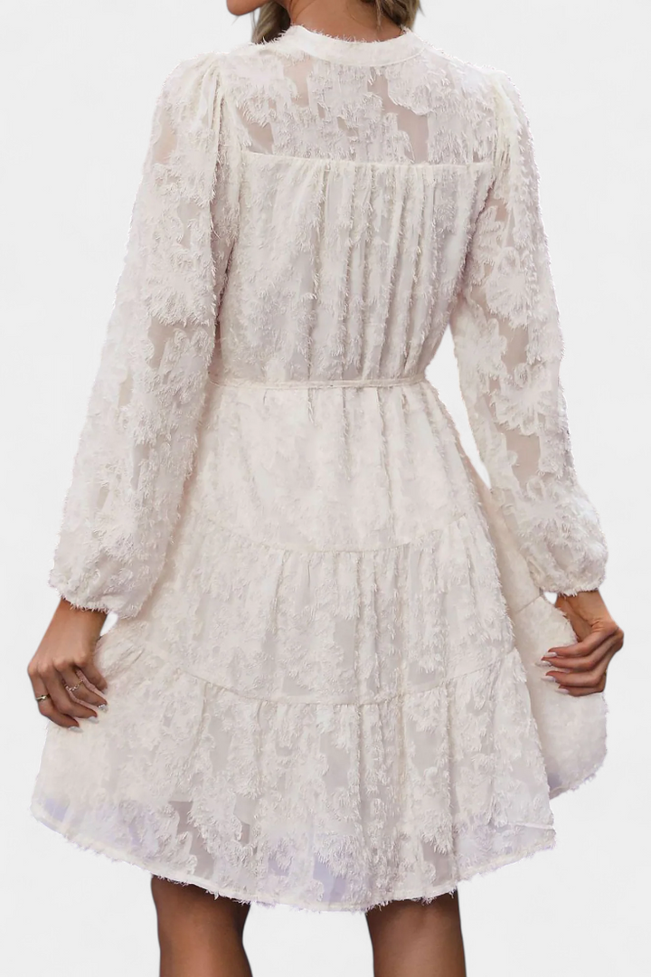 Robe Chemise Soreia à Boutons avec Manches Longues Texturées