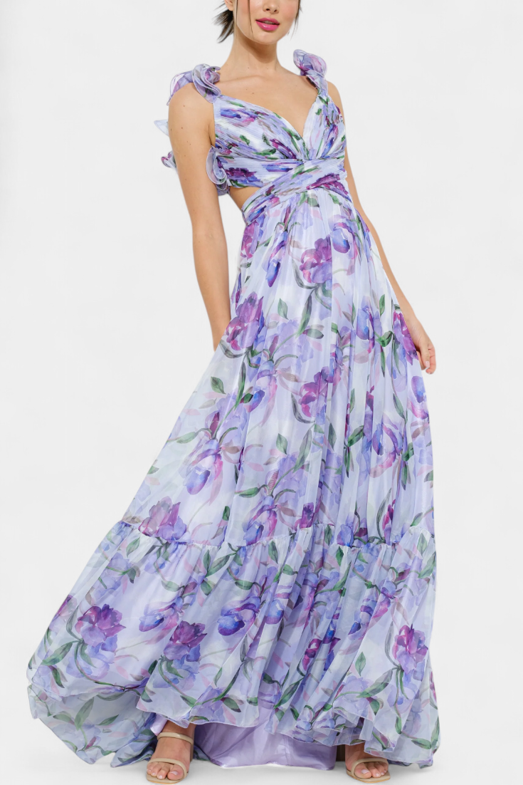 Robe Longue Imprimée Shazia Sans Dos