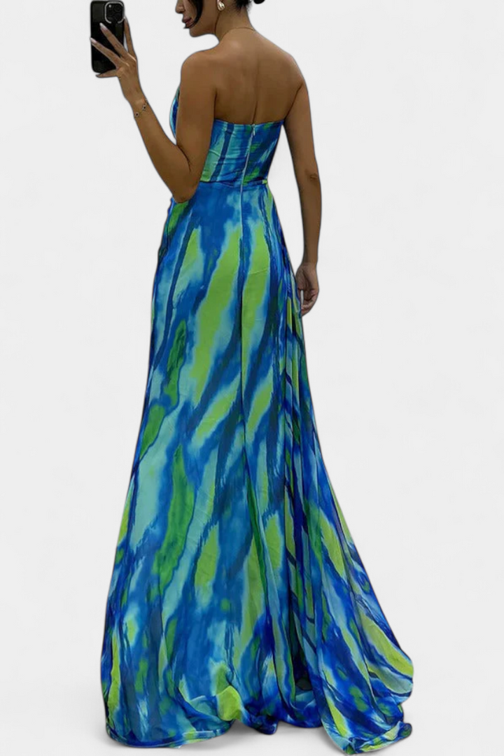 Robe Maxi Asymétrique Aylin avec Imprimé Vibrant