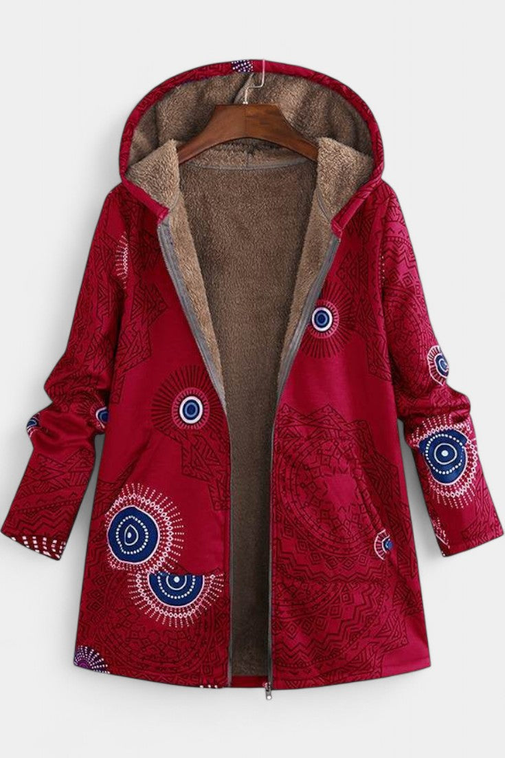 Manteau d'Hiver Floral April avec Capuche