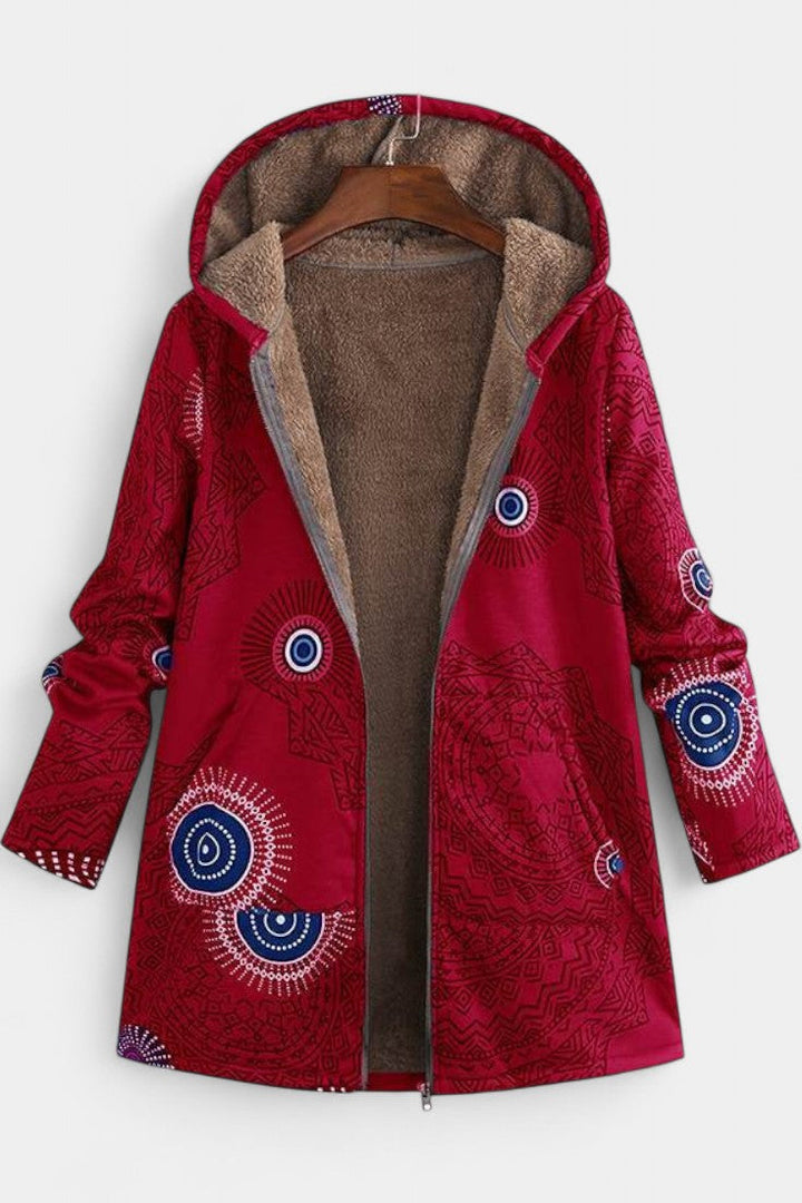 Manteau d'Hiver Floral April avec Capuche
