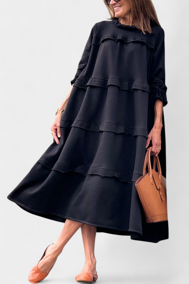 Robe Sweat Jada avec Volants et Silhouette Casual-Chic