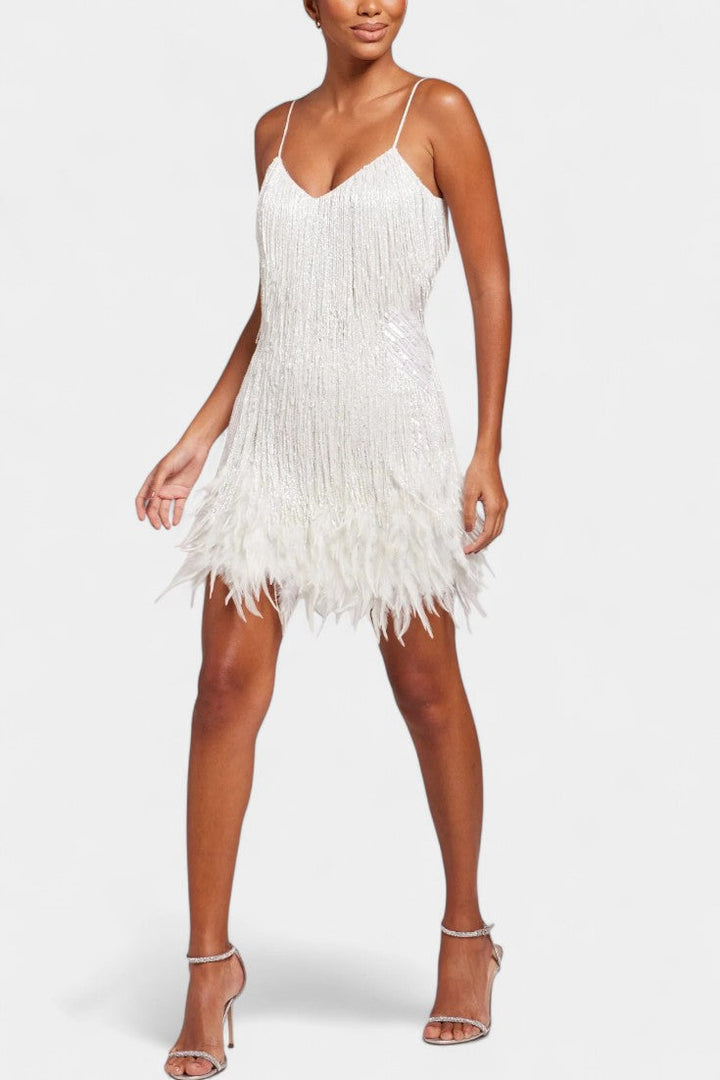 Robe Mini Adena en Plumes