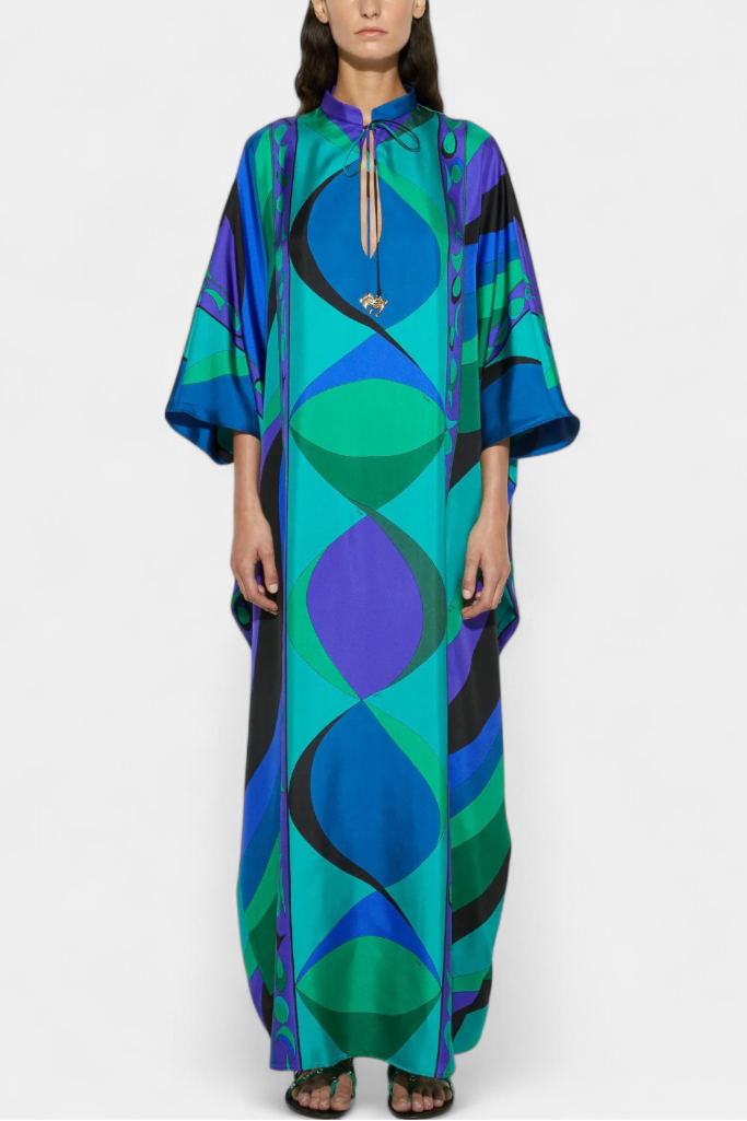 Kaftan Fiorella avec Imprimé Iride Psychologique
