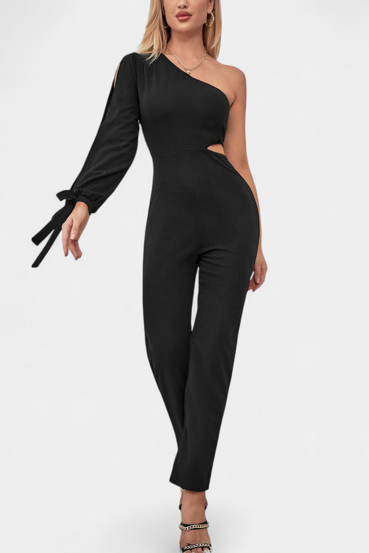 Mono Asymétrique Sahar avec Découpe et Manches Longues Nouées