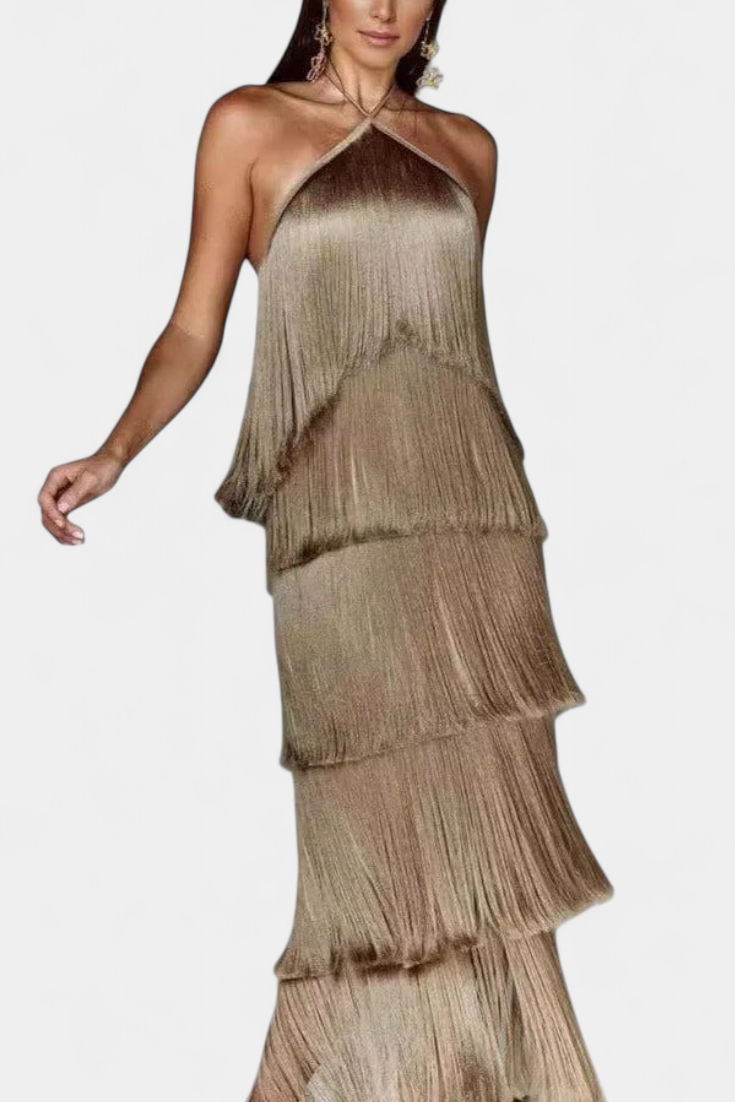 Robe Saidey avec Franges et Dos Nu