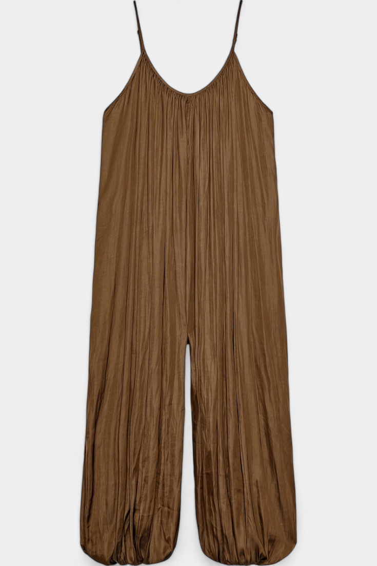 Combinaison Lucy Mono Long Plissé avec Silhouette Décontractée