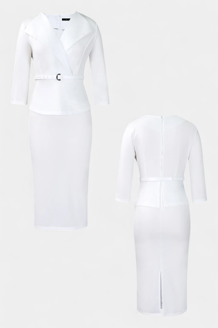 Robe Midi Ajustée Palamos avec Ceinture