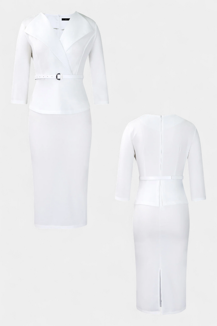 Robe Midi Ajustée Palamos avec Ceinture