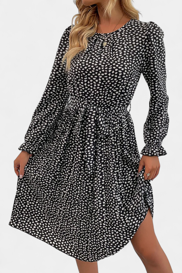 Evabeth Robe Midi Plissée Léopard