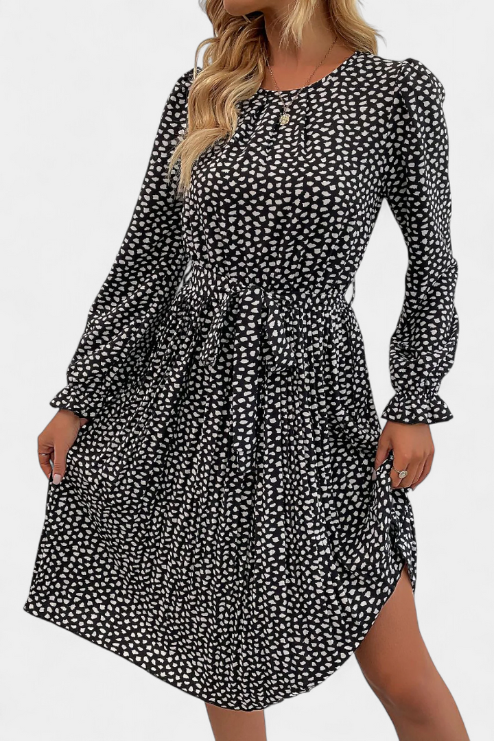 Evabeth Robe Midi Plissée Léopard