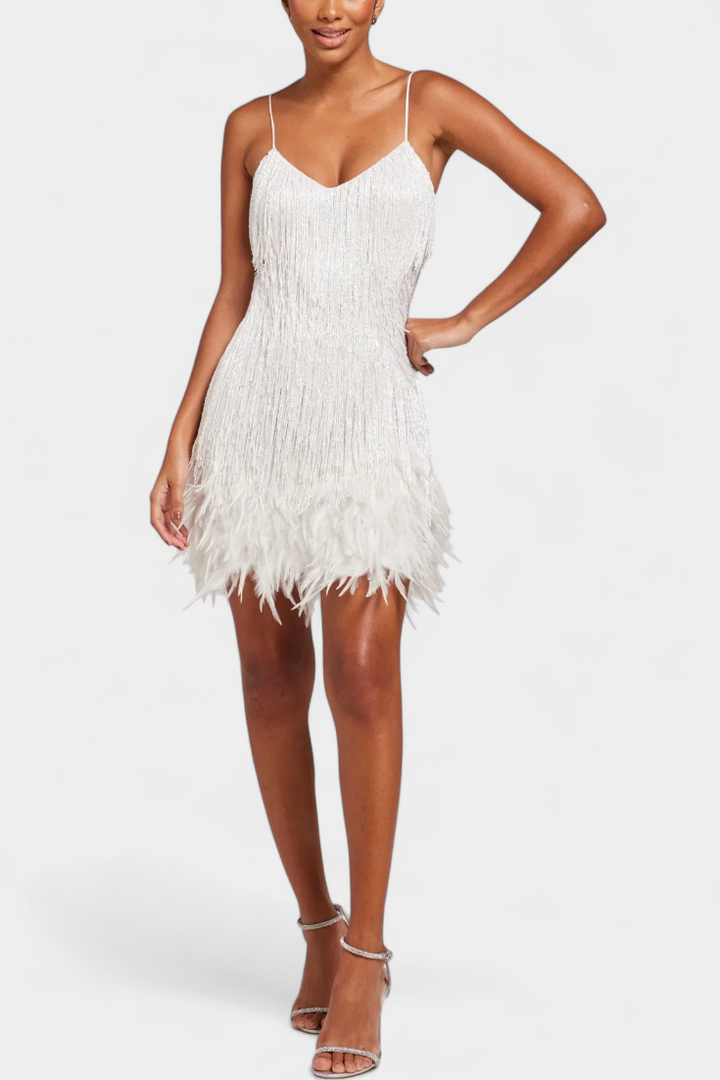 Robe Mini Sheril en Plumes