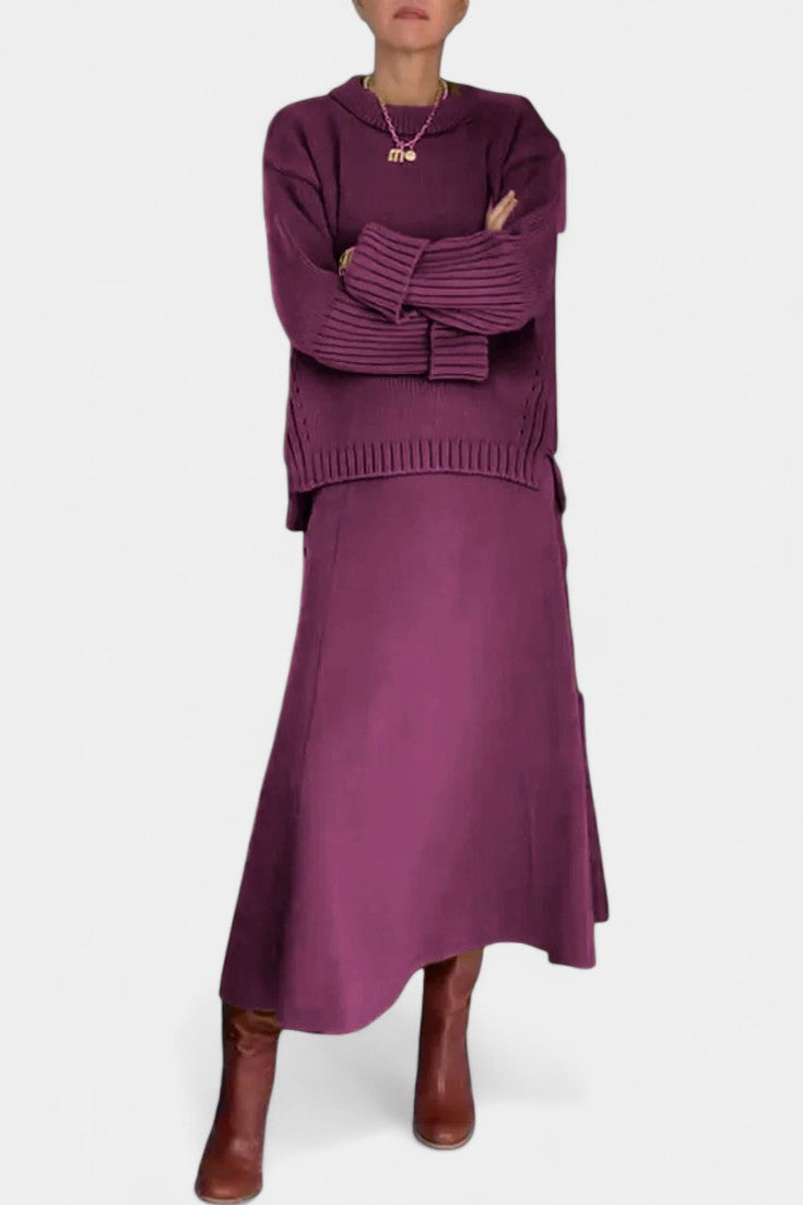 Patricia Ensemble de Pull à Col Montant et Jupe Maxi