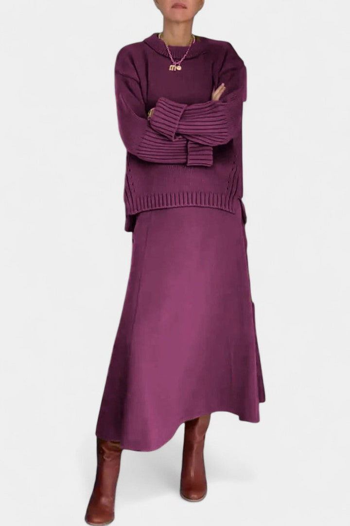 Patricia Ensemble de Pull à Col Montant et Jupe Maxi