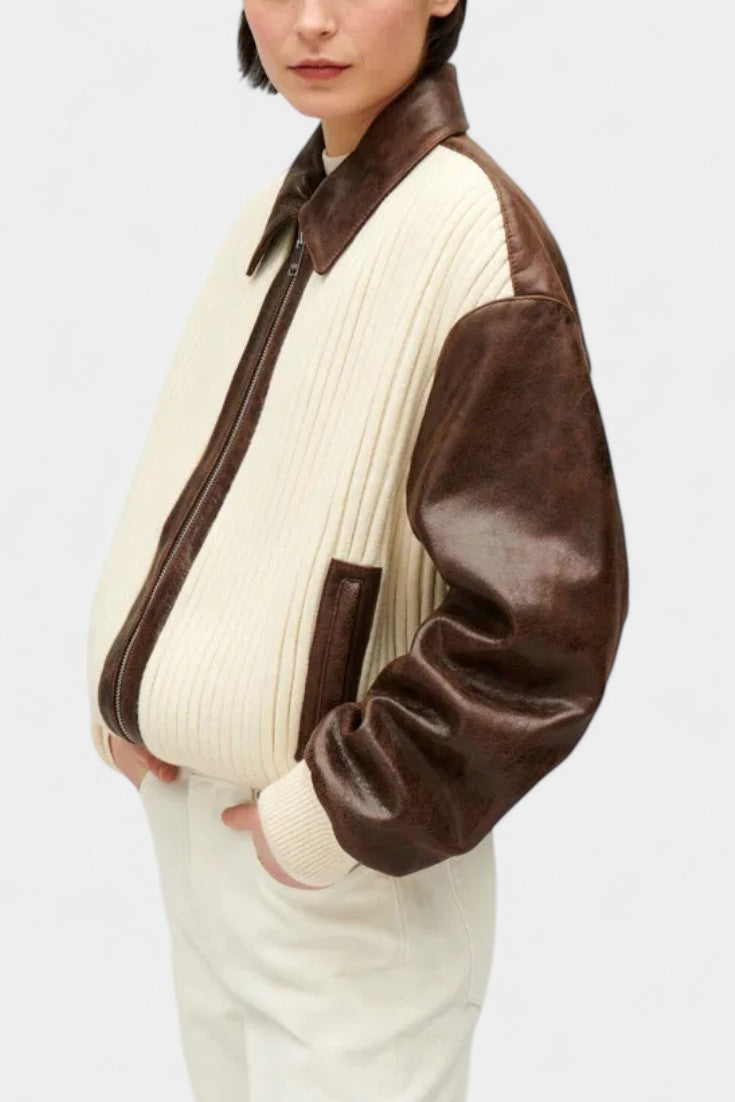 Veste en Tricot à Blocs de Couleur
