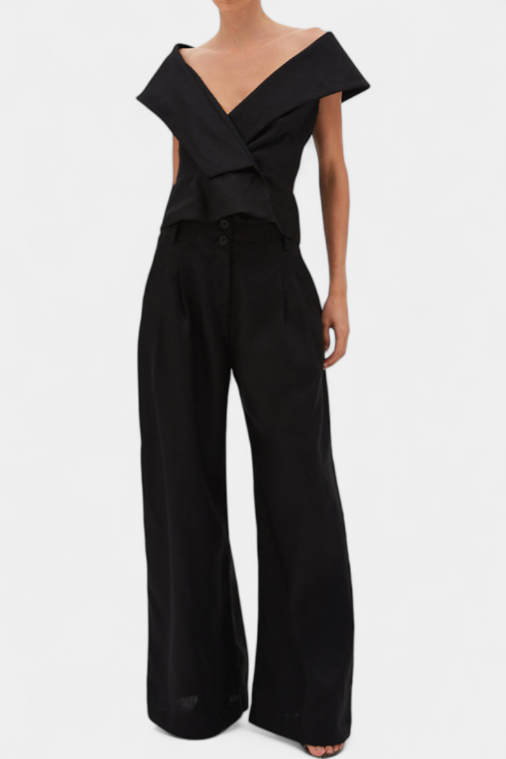Ensemble Top Asymétrique et Pantalon Palazzo Hayden