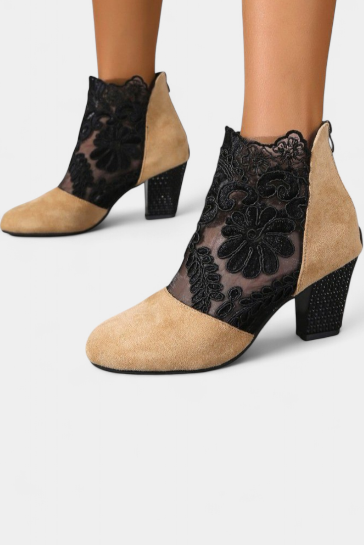 Alaine Talons Blancs avec Dentelle Florale