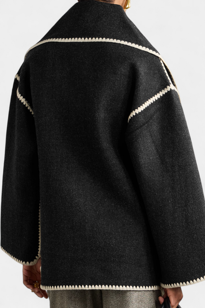 Manteau Pauline avec Écharpe à Franges Intégrée