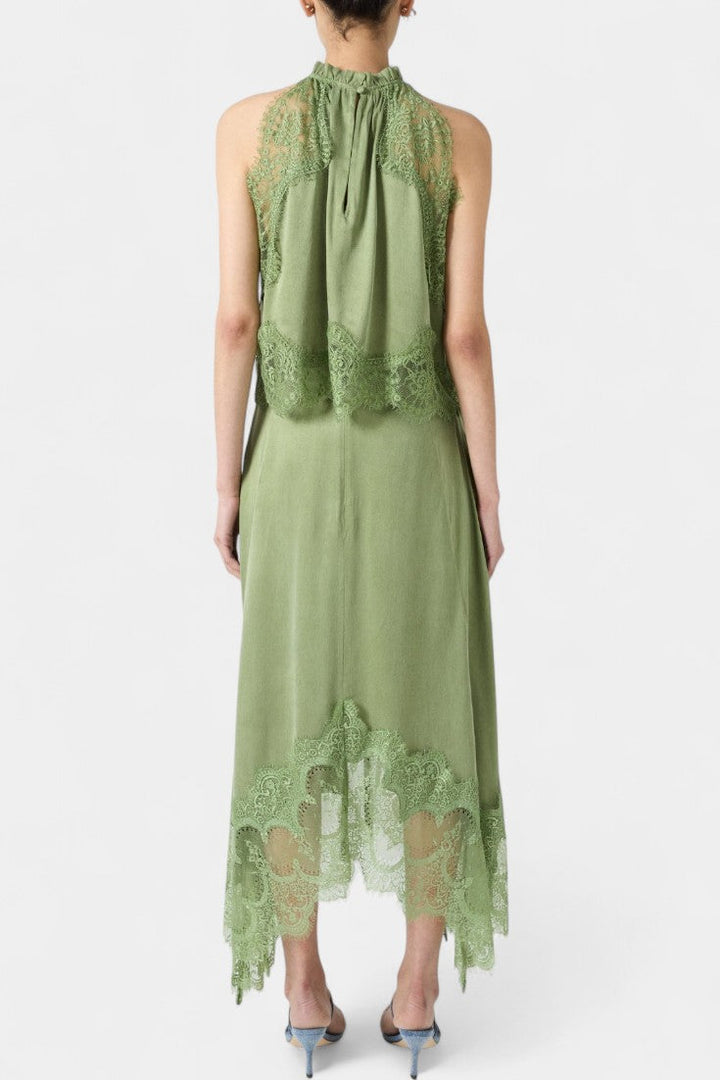 Coralena Ensemble de Jupe Midi en Dentelle avec Ourlet Asymétrique