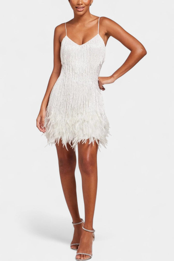 Robe Mini Adena en Plumes