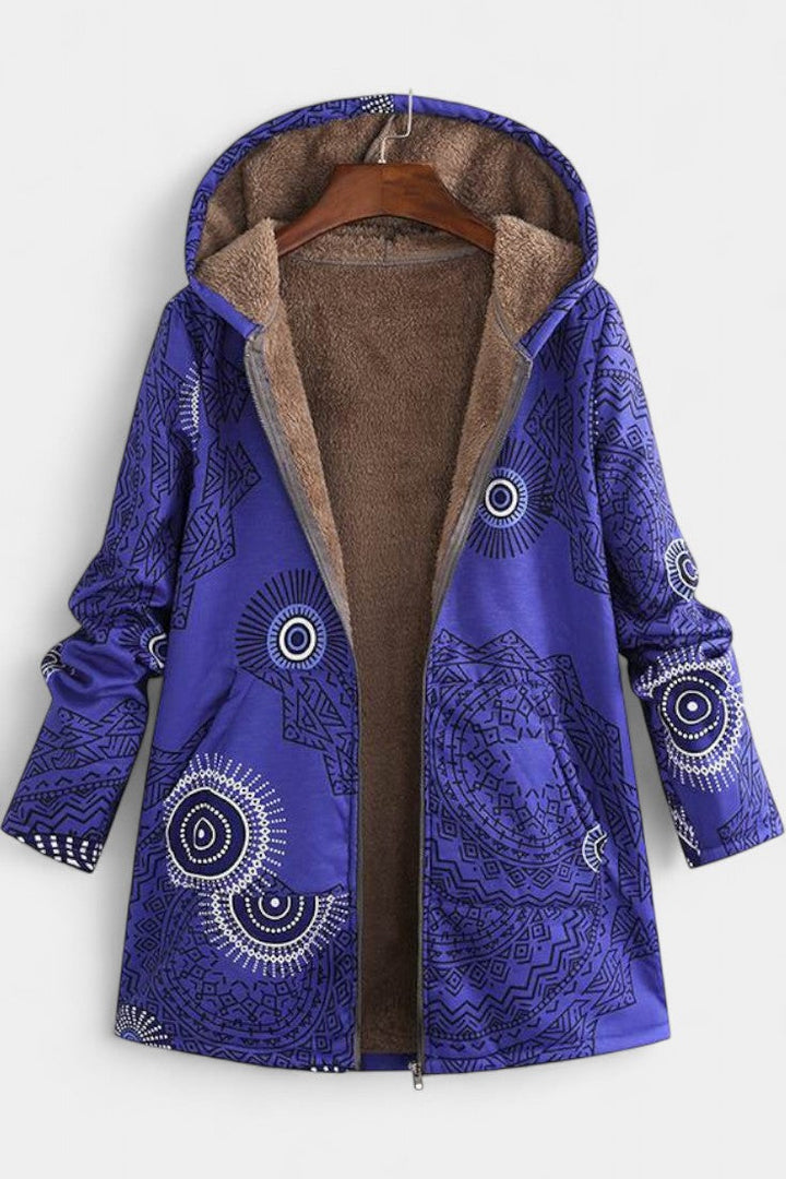 Manteau d'Hiver Floral April avec Capuche