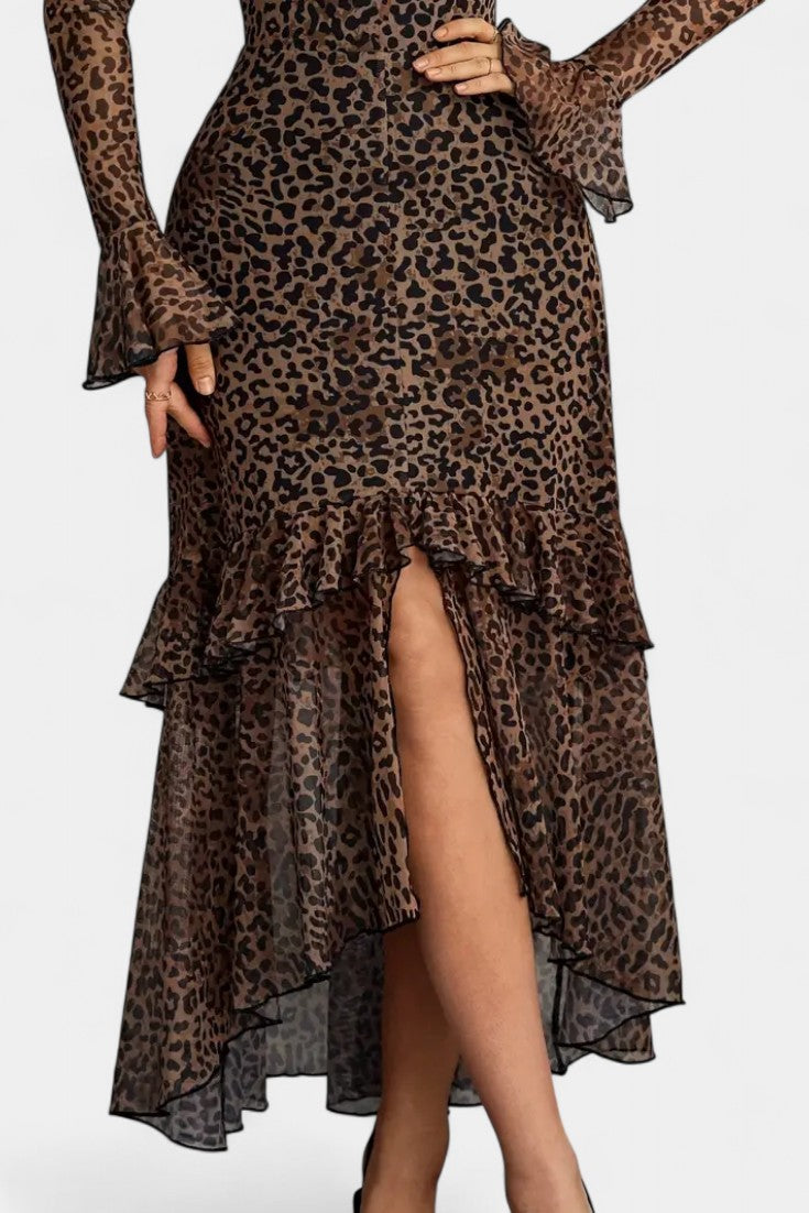 Amali Robe Maxi Imprimée avec Col Carré