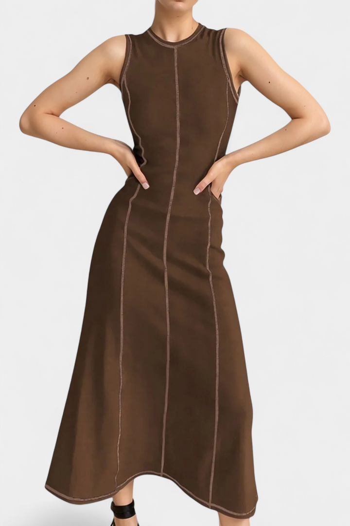Robe Maxi Bicolore Sans Manches Santona