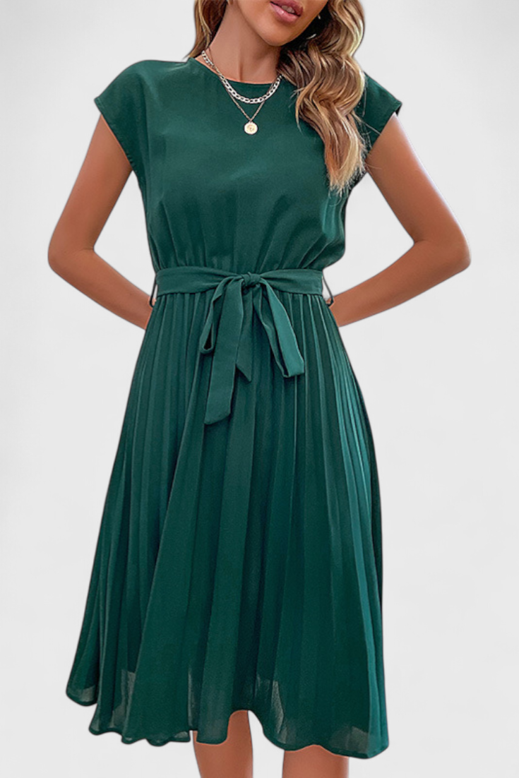 Robe Midi Élégante Luxie en Tissu Léger et Coupe Fluide