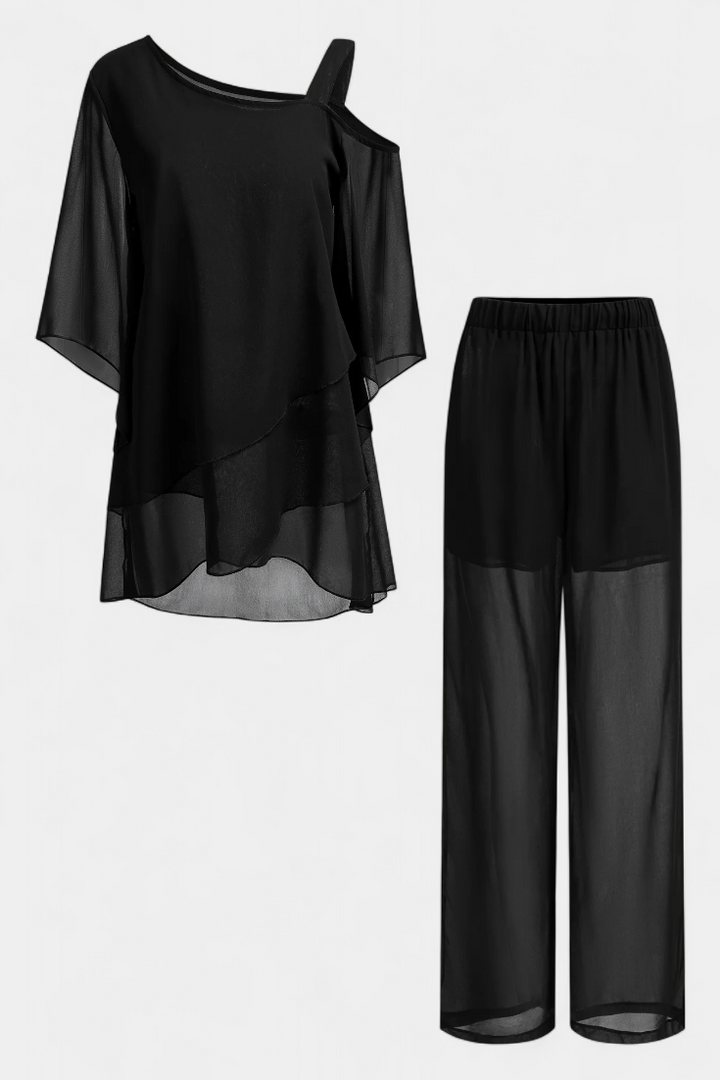 Kitty Ensemble de Deux Pièces avec Épaules Dégagées et Silhouette Fluide