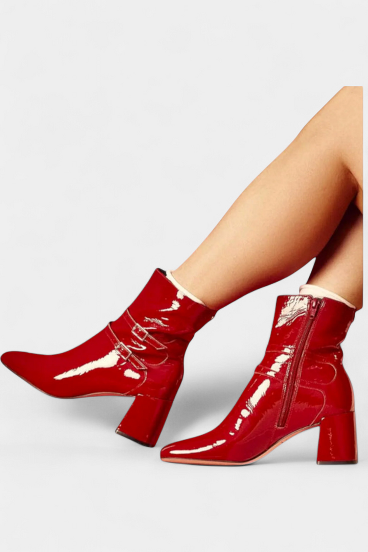 Bottes Vivi Rouges à Talon Épais