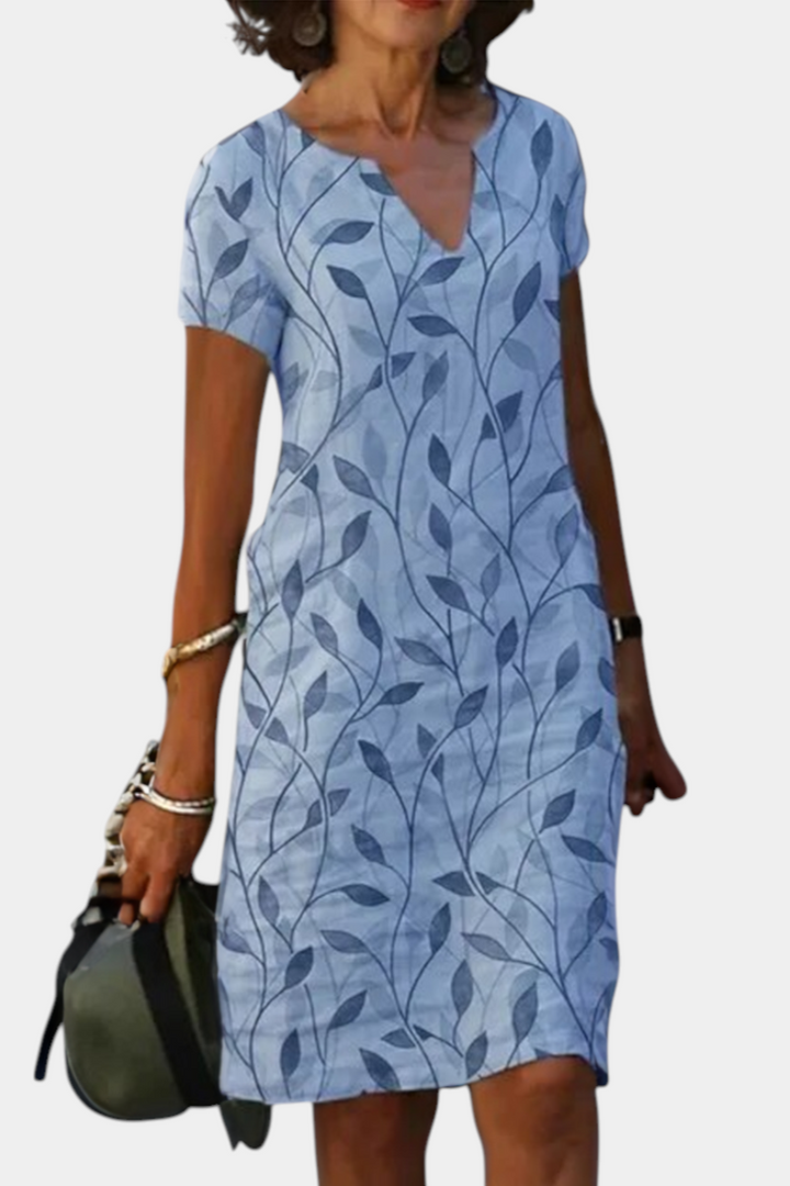 Robe Elowen à Imprimé Décontracté et Décolleté en V