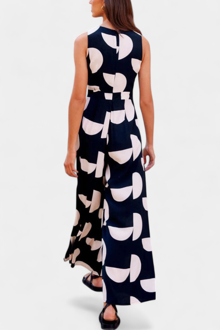 Combinaison Brooke Mono Imprimée avec Taille Ajustée et Jambes Amples