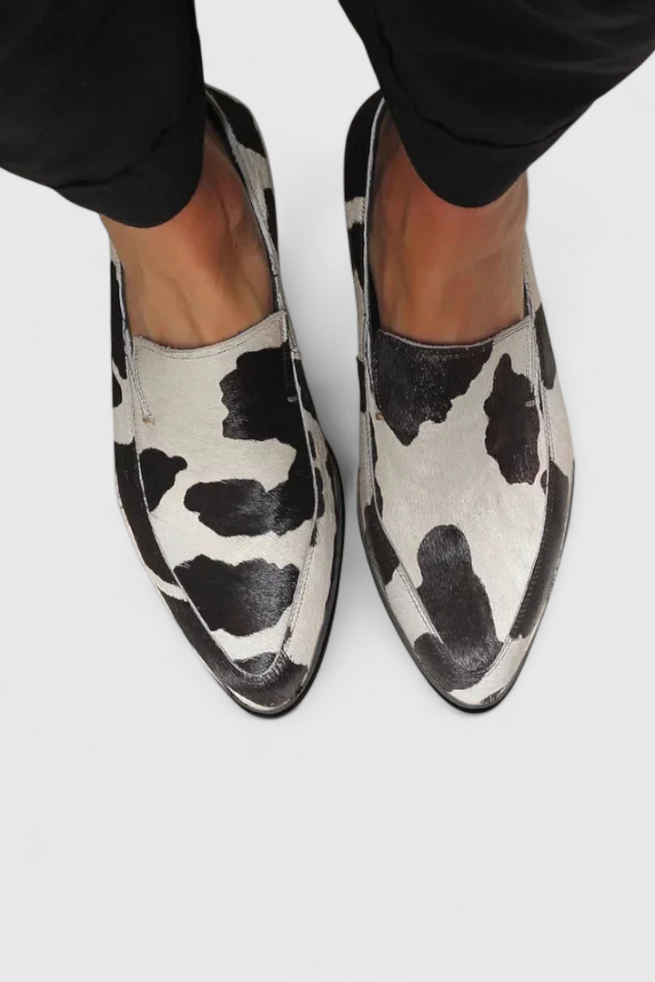 Mocassins Macarena Élégants avec Talon Bas et Imprimé Animal