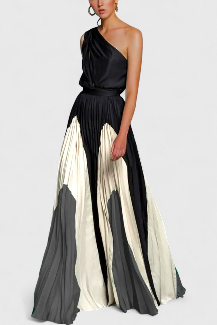 Robe Maxi Antía Off-Shoulder avec Imprimé Élégant