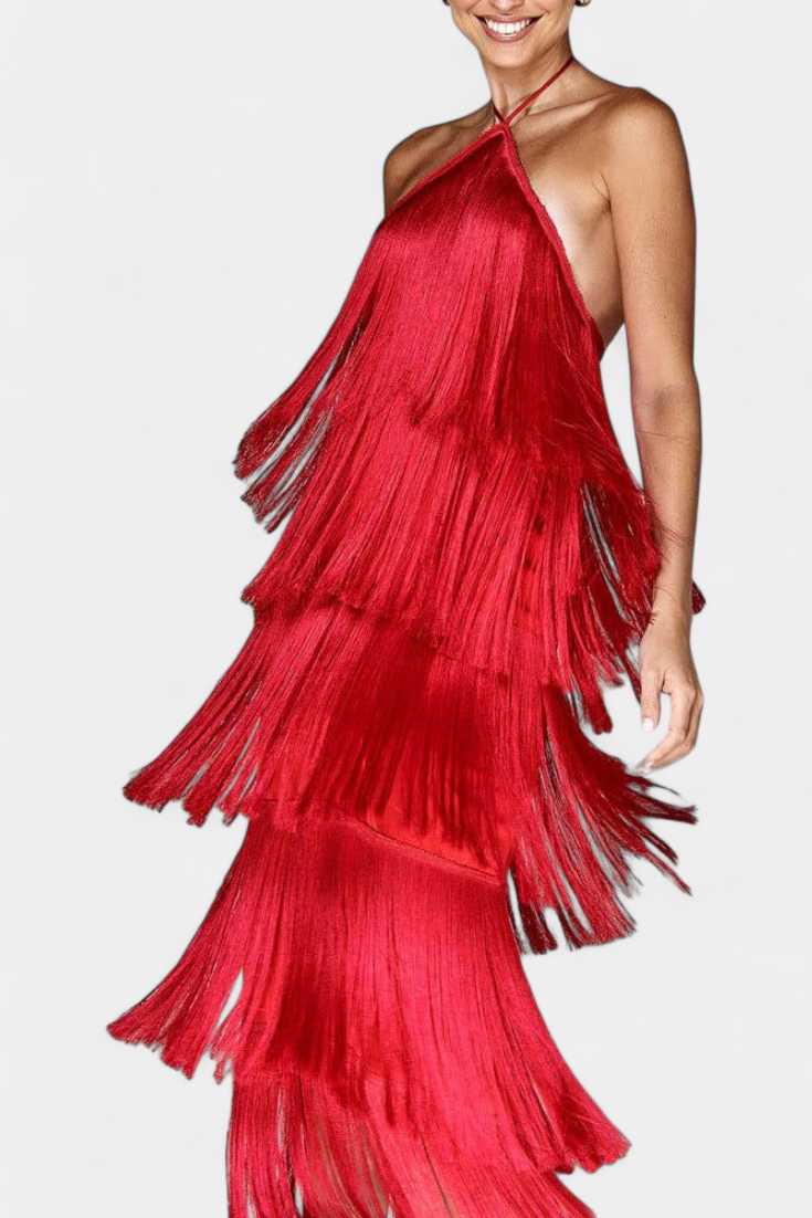 Robe Saidey avec Franges et Dos Nu