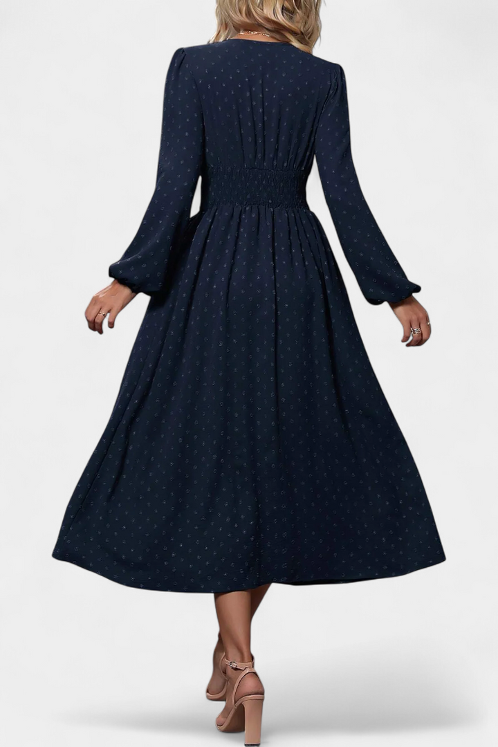Faela Robe Midi de Bureau à Pois Suisses