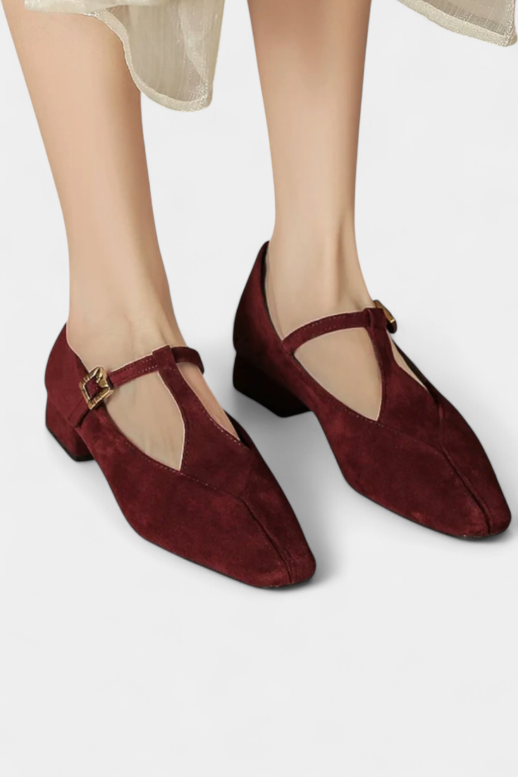 Elly Talons Bas avec Sangle et Boucle
