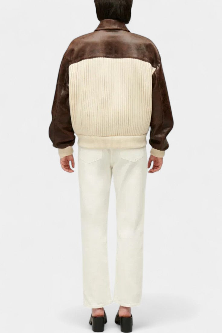 Veste en Tricot à Blocs de Couleur