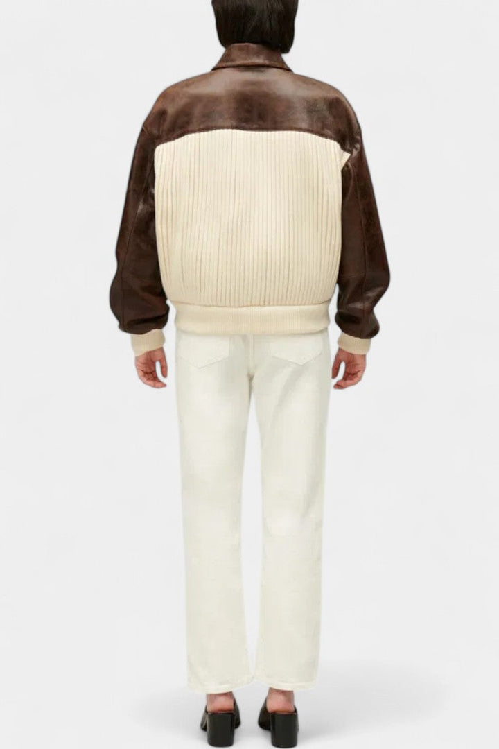 Veste en Tricot à Blocs de Couleur