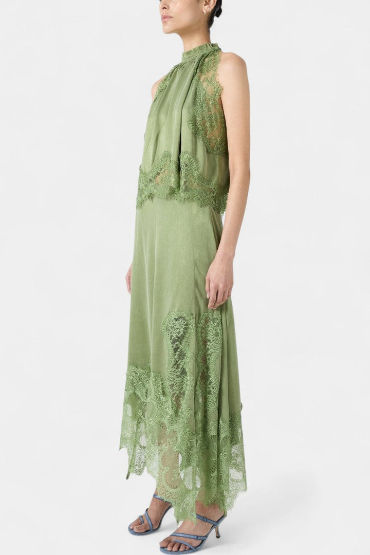 Coralena Ensemble de Jupe Midi en Dentelle avec Ourlet Asymétrique