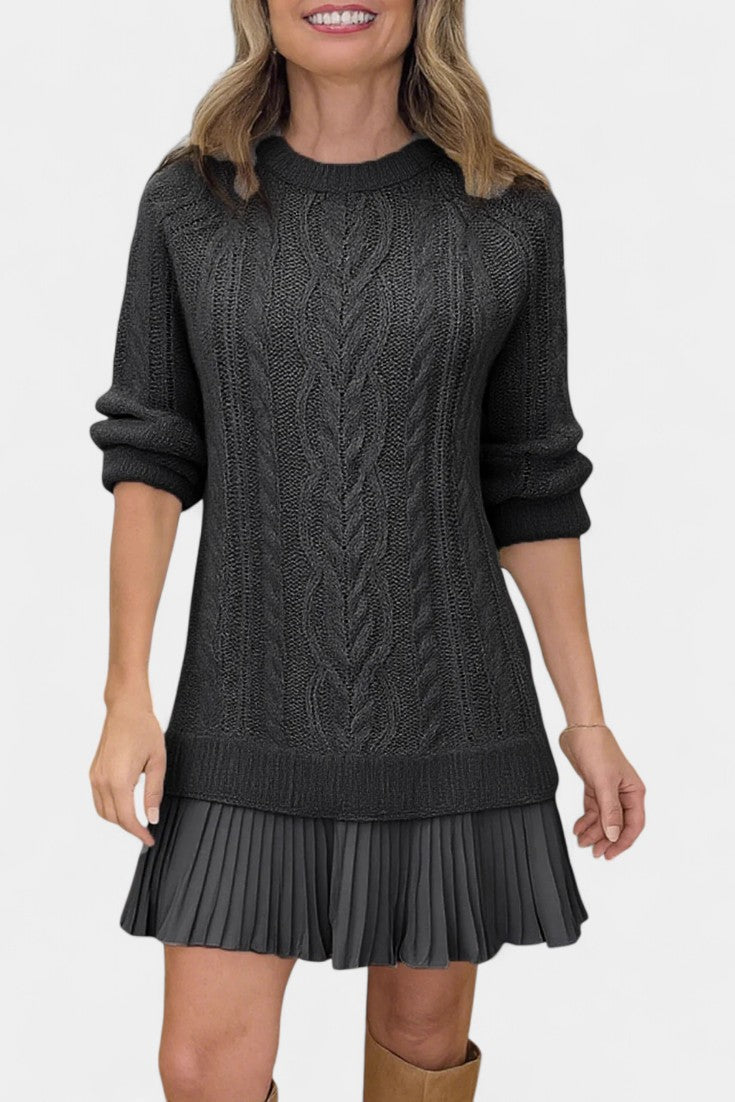 Daina Robe Mini en Tricot avec Forme Tordue