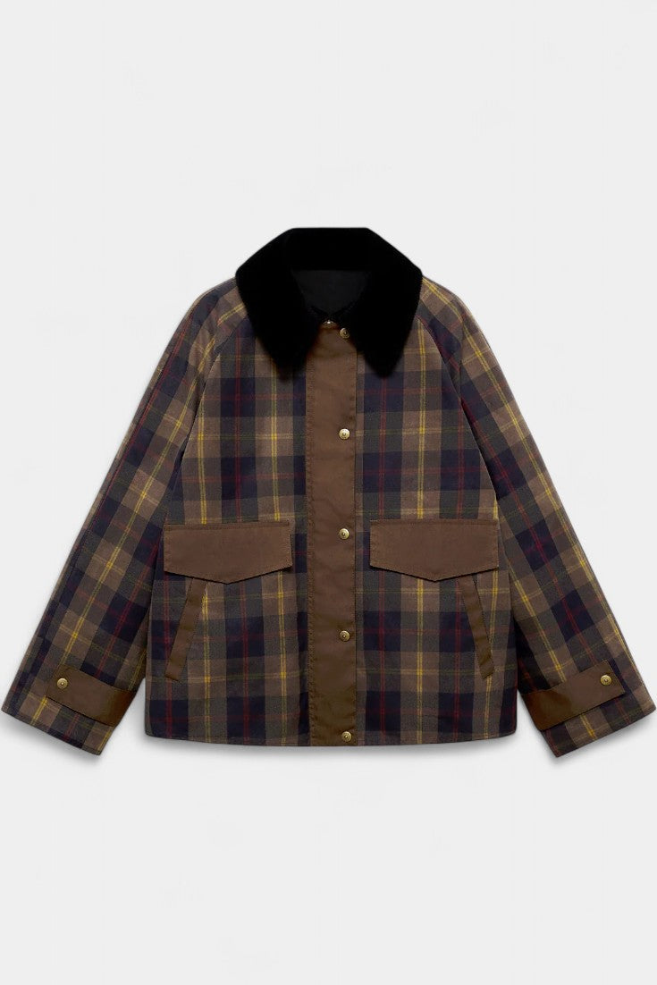 Veste Ausra à Coupe Droite avec Imprimé à Carreaux