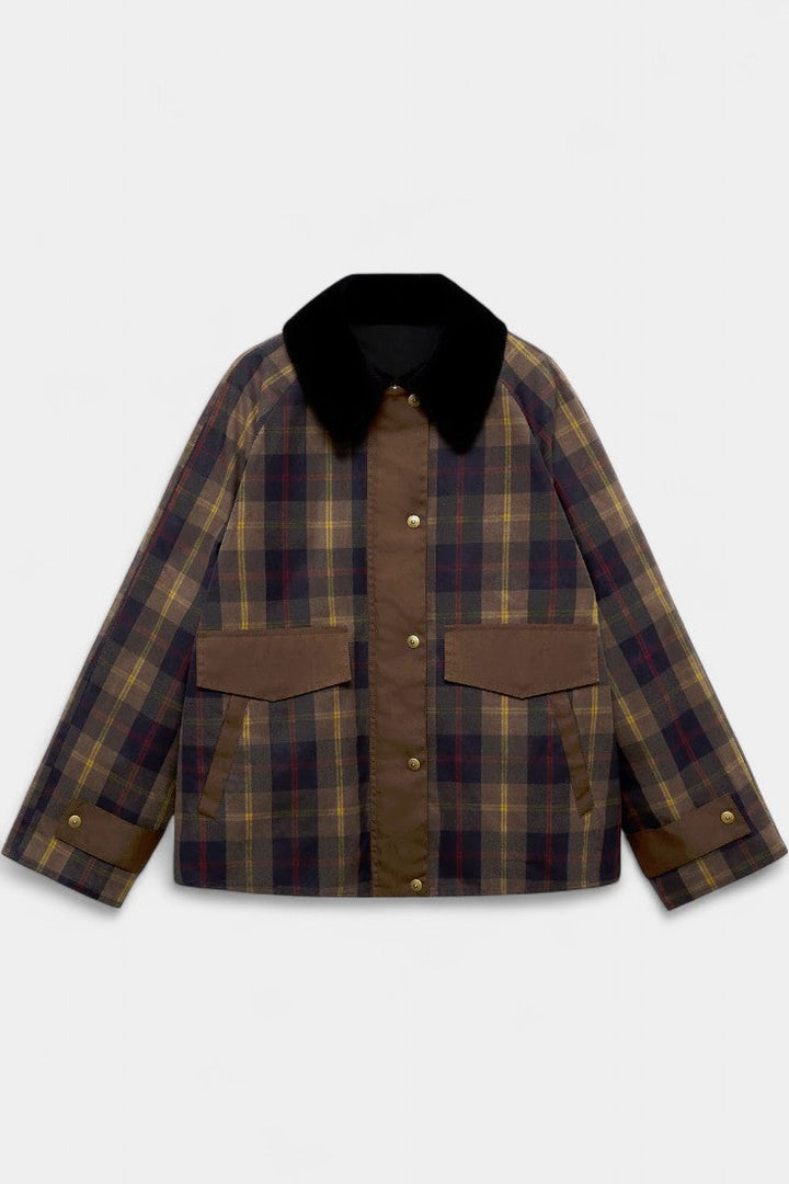 Veste Ausra à Coupe Droite avec Imprimé à Carreaux