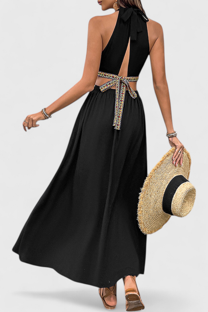 Robe Midi Halter Sorina avec Découpes