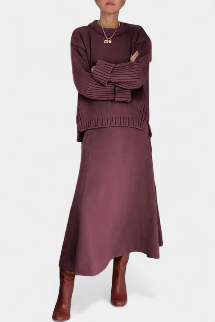 Patricia Ensemble de Pull à Col Montant et Jupe Maxi